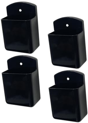BESPORTBLE Lot de 4 Supports Muraux Autocollants pour Télécommandes, sans Perçage, Couleur Noire, Organisateur de Rangement Mural Compact Multifonction pour Salon et Chambre, Support Mural