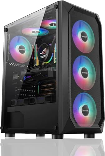 TitanFusion Gaming PC Computer Ryzen 5 5600X, GeForce RTX 5060, Gaming PC,16GB（8GB*2） DDR4,M.2 SSD 1 T, B450, 6RGB Fans,Windows 11 Pro, Gamer Desktop Computer