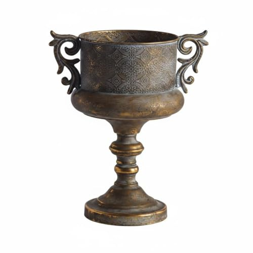 kowaku Vaso Decorativo Portapiante Vaso da Fiori Portafiori Fioriera in Motivo in Rilievo E Struttura a Coppa Robusto E Scenografico Adatto per Salotto, Alto