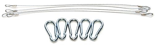 Abhängung für Hängeverteiler 5x Karabinerhaken und 4x Drahtseil 30cm