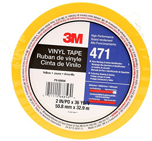 3M 471 Cinta de vinilo, amarilla, 50 mm x 33 m (1 unidades)