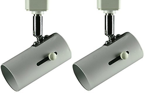 KING SHA 2 Pack Universal Line Voltage Track Lighting Heads Compatible H Type 3-Wire Single Circuit Track Systems,E26 Base,White,ETL Listed