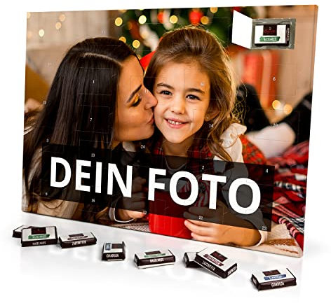 PhotoFancy - Foto Adventskalender mit eigenem Bild personalisiert - mit Sarotti Schokolade gefüllt - Größe 35,5 x 24,5 cm