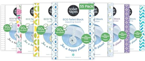 Toilet Tapes - Selbstklebender WC Duftspüler mit 220+ Spülungen - 90% Weniger Plastik - Vielfältige Düfte - WC Duft Alternative - Aus den Niederlanden, Assortment, 1 Stück (55er Pack)