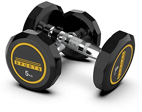 LTLCLZ 2Stück Fitnessgeräte Hantelgewichte Feste Hantel Gummierte Hanteln Set Home Gym Training Unisex Hanteln,5kg