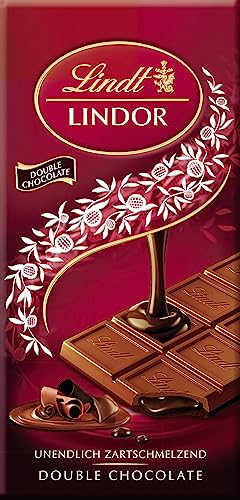 Lindt Schokolade LINDOR Double Chocolate | 100 g Tafel | Feinste Vollmilch-Schokolade mit einer unendlich zartschmelzenden dunklen Füllung | Schokoladentafel | Schokoladengeschenk