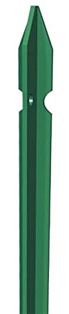 La zappa Paletto di recinzione in acciaio a T con fori per fissaggio rete metallica elettrosaldata (250 cm, Plastificato Verde)