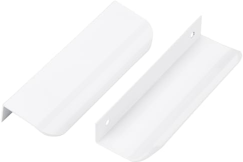 Ndjiloik 10 Stück Versteckter Türgriff Schrankgriffe Möbelgriffe Aluminiumlegierung für Kleiderschrank Tür Schubladen, Weiß,Gesamtlänge 120MM
