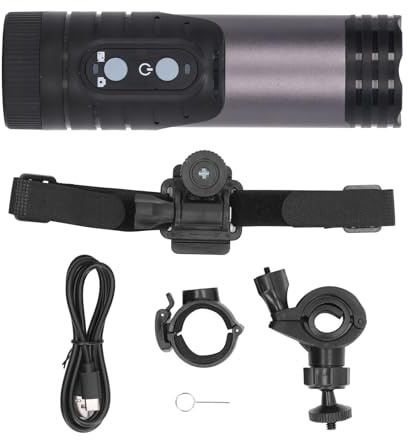 Fotocamera per casco moto, bicicletta 1080p, action camera grandangolare 120°, impermeabile, supporto, WiFi (grigio scuro)