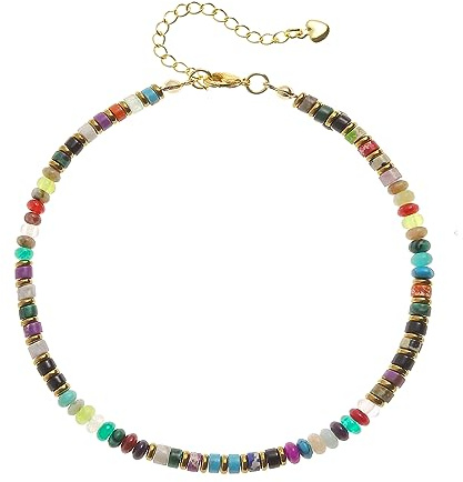 XIJIN Natural Stone Beaded Anklets for Women Handmade Beach Boho Turquoise Beads Ankle Bracelet Jewelry Gift for Her