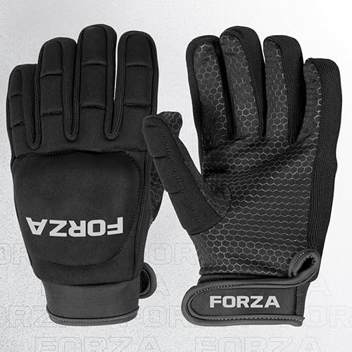 FORZA PU-hockeyhandskar, vänsterhänta hockeyhandskar, många storlekar (M, helfingerhandskar, grå)