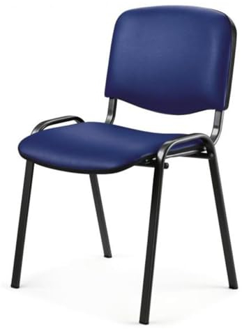 Topsit Wartezimmerstuhl aus Kunstleder, stapelbarer Besucherstuhl, Metallgestell Bürostuhl, Konferenzstuhl, Home Office, Rezeption (Blau)