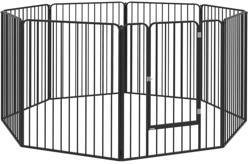 PawHut Heavy Duty Dog Playpen 100cm High with Door for Large Dogs | 8 Panels Dog Pen, Pet Playpen Exercise Pen