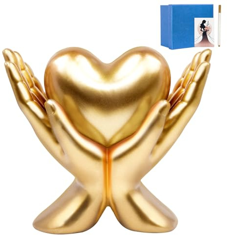 COJOSQC Home Mantel Decor Accents, Minimalist Heart Decoration and Accessories, Living Room, Office, Dining Table, TV Stand, Library Peace Sign Hand Sculpture， Coffee Shelf Ornament (Small), valentine