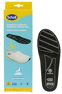 Scholl Solette Antistatiche in Memory Cushion, Solette Unisex per Evoflex