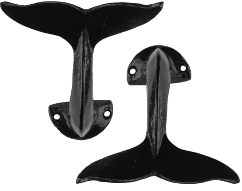 Amosfun Walschwanz-Wandhaken Aus Schmiedeeisen 4.53X3.74X1.97In Kreativer Wandmontierter Aufbewahrungshaken FüR Kleidung SchlüSsel Und HandtüCher Schwarz FüR KüChe Badezimmer Schlafzimmer