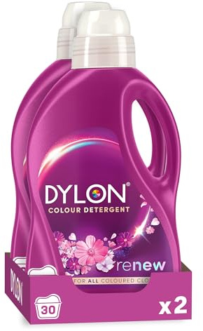 Dylon Blossom Detergent Pack of 2 (30 Wash Loads) total 60 Wash Load | Liquid Laundry Detergent for all Coloured Clothes, Colour Washing Detergent to Revitalise Colours and renew in every wash