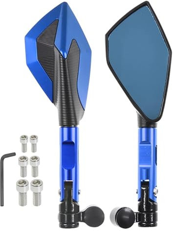 Motorrad Seitenspiegel Für BM&W F650GS F700GS F 650 700 Gs F650 F700gs Alle Jahre Universalspiegel Motorrad Roller 10mm Spiegel CNC Rückspiegel(Blue)