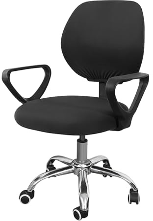 Hnonoxy Fundas Protectoras Silla,Funda Silla Ficina,Negro Funda Elástica Silla,Fundas para Sillas Giratoria,Transpirable y Suave,Fácil de Instalar y Lavar,Apto para Sillones Sllas Ordenador