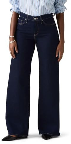 Levi's Women's 318 Shaping Wide-Leg Jeans (Also Available in Plus), (New) Darkest Sky (Stretch), 34 Regular