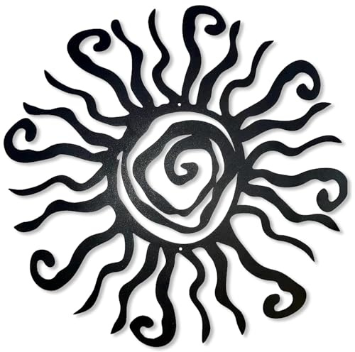 Wacky Sun Metal Wall Art Decor, Room Decor, 28cm Hanging Artwork For Indoor Outdoor Decorations, Minimalist Abstract Nature Wall Sculptures Ornaments For Bedroom Home Garden Patio Balcony Farmhouse