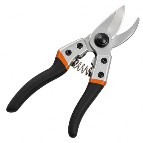 BURAKH Heavy Duty Garden Secateurs – 8 SK5 Steel Bypass Pruning Shears with Ergonomic Soft Grip Handles, Lightweight Sharp Gardening Scissors for Branches & Plants