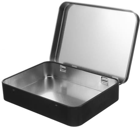 OFFIGAM Blechdose Rechteckig Metallbox mit Deckel für Aufbewahrung von Schmuck Seil und Kleinigkeiten Leicht Kompakt für Zuhause Partys und Outdoor Aktivitäten