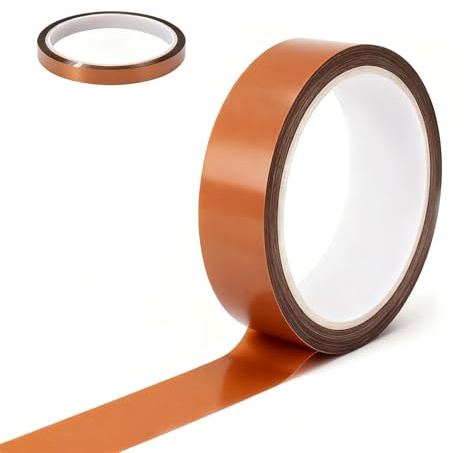 Soiftra Kapton Band 25mm x 33m, Polyimid Klebeband Hitzebeständig bis 300°C, Rückstandsfrei für Elektronik, Lötarbeiten und PCB Goldfinger Schutz