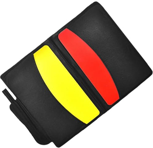 Healvian Juego de Tarjetas de Árbitro Profesional Rojo y Amarillo, Accesorio para Fútbol y Rugby, con Tarjetero de PVC Resistente y Clip Portátil para Partidos y Entrenamientos
