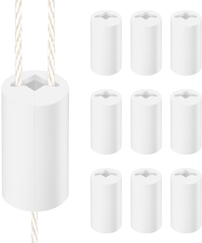 10Pcs Breakaway Cord Condensers Anti Strangulation Design Blind Cord Safety Device Connector Holder White Plastic Tool Free Easy Installation Safety Baby Proof for Blinds or Shades(White,10)