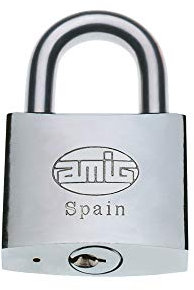 Amig - Lucchetto in Acciaio Inox | Raccomandato per Uso Marittimo Modello 60 | Ottone Nichelato con Arco in Acciaio Trattato | Larghezza: 30 mm | Ottone Cromato