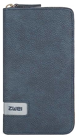 zwei Mademoiselle Wallet Damengeldbörse 19 cm, Nubuk-blue (Blau),