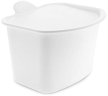 Koziol BIBO Biomülleimer 3 Liter mit Deckel | Küchenabfalleimer, Komposteimer | biozirkulärer Kunststoff, langlebig, kompakt, spülmaschinengeeignet | Küche, Haushalt (cotton white)
