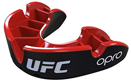 Opro UFC Mouthguard Self-Fit Full Pack Junior Silver - Black/Red