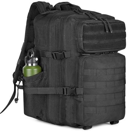 Huntvp 30L/45L/50L taktisk ryggsäck, militärryggsäck för män kvinnor, arméryggsäckar stor överlevnad Molle dagväska för män och kvinnor vandring, resor, camping, vandring och arbete