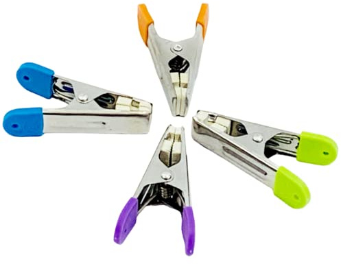 40 Laundry Pegs Stainless Steel Colourful Soft Ergonomic Grip for Garden Balcony Plastic Pads Avoid Staines 6 cm