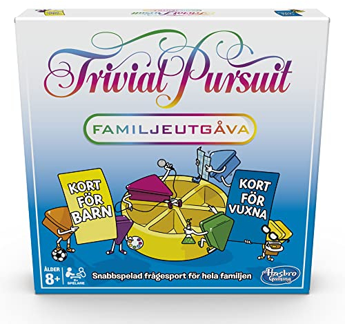 Hasbro Gaming Trivial Pursuit Familjeutgåva Brädspel Familjekväll med frågespel Åldrarna 8 år och uppåt (Svenska)