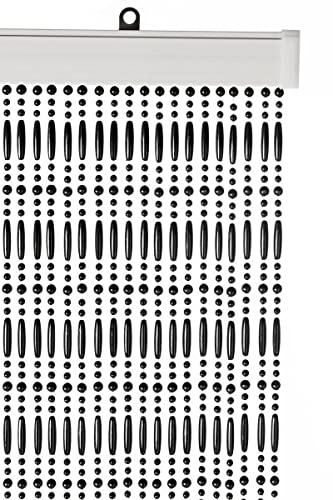 Wicotex Perlenvorhang SCHWARZ (100x240cm) Insektenschutz Perlen - Fliegenvorhang - Balkontür Fliegengitter - Terrassentür