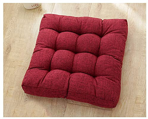 Verdicken Dick Plüsch Cord Gestepptes Sitzkissen Esszimmer Stuhl Bürosofa Tatami Sitzauflagen,Rundes/Quadrat Gepolstert Stuhlpolster Weiches Tatami-Bodenkissen für drinnen und draußen 6 Quadrat:53cm