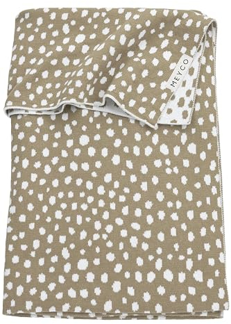 Meyco Baby Cheetah Babydecke, gestrickte Wiegedecke (aus 100% weicher Baumwolle, vielseitig einsetzbar, einfache Pflege, atmungsaktiv, Größe: 75 x 100 cm), Taupe