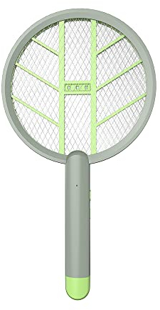 Simon - Racchetta per mosche e zanzare, anti-zanzare elettrica, racchetta scacciamosche elettrica, durata 4 ore, copertura 30 m², 4 W, colore grigio