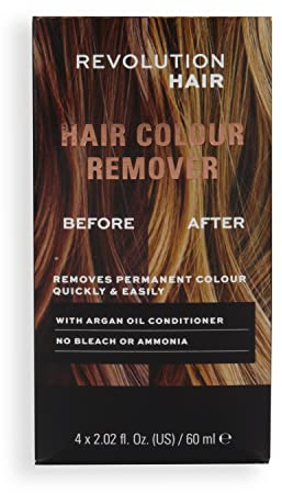 Revolution Haircare London Haircare, Hair Colour Remover, Damage Free Dye Easy to Follow 5 Step Process, Bleach and Ammonia Free, Package Contains 4 x 60 ml