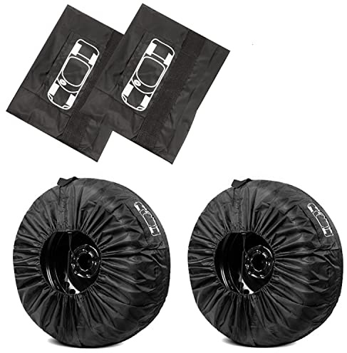 BETRONG Lot de 2 housses de pneu de secours pour voiture de 13 à 16 pouces/66 cm, 17 à 20 pouces/80 cm avec poignées de transport, protection contre les intempéries pour remorque, RV, VUS, camion