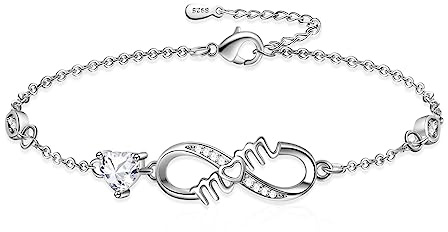 Women's Bracelet Infinity Heart Bracelet for Women in 925 Sterling Silver Mother's Day Gift Mom Birthday Gift Women Jewelry