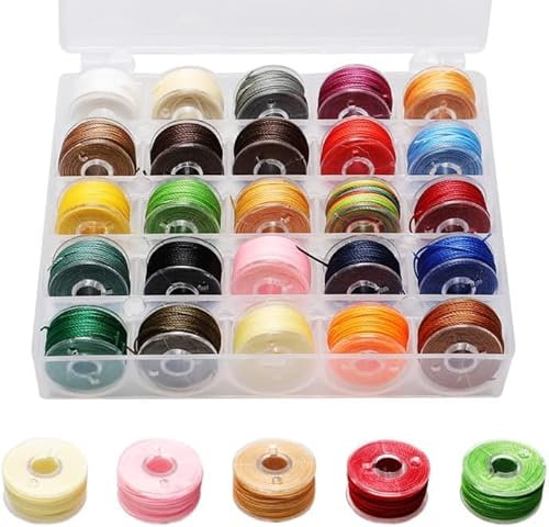 25 Spools Cotton Cord Jewelry Ribbon 0.5mm, Waxed Cotton Thread for Jewelry, Bracelets