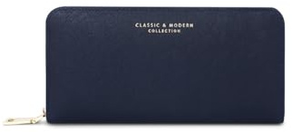 PORRASSO Wristlet Bag Women Wallets Elegant Purse Ladies Wallet Card Holder Clutch Wallet with Wrist Strap Phone Bag Change Pouch Navy Blue