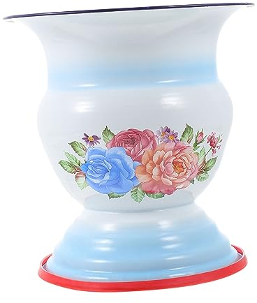 HAPINARY Retro Vintage Urinal Emaille Urinal Spucknapf Mit Anti Rutsch Ring Tragbarer Nachttopf Für Erwachsene Kompakt Und Stabil Für Camping Und Haushalt