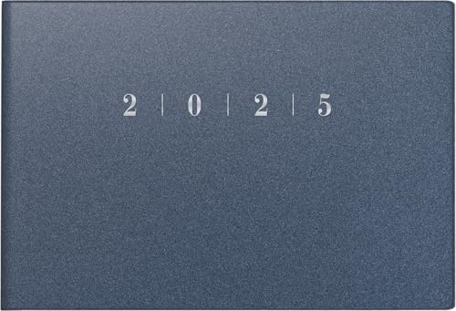 rido/idé fickkalender modell Septimus (2025), 2 sidor = 1 vecka, A6 tvärgående, 128 sidor, plastomslag reflektion, blå