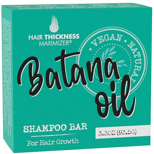 Hair Thickness Maximizer Batana Oil for Hair Growth Shampoo Bar - Eco-Friendly, No Harsh Chemicals, Color Safe, pH Balanced - Solid Shampoo Bar Equal to 3 Liquid Bottles - Zero Plastic, USA Made