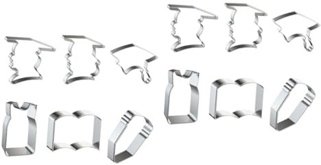 TOPBATHY 12 Stk Keksform stainless steel inoxlm büch Abschlusskappen-Cookie Abschlussausstecher 2022 Kekse Keksausstecher Ausstecher aus Edelstahl Plätzchen Cutter Abschluss Saison Schimmel
